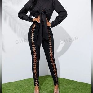 NWT lace up pants